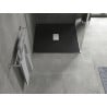 Mexen Hugo quadratische Duschwanne SMC 100 x 100 cm, schwarz, Abdeckung aus Inox - 42701010-X