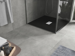 Mexen Hugo receveur de douche carré SMC 100 x 100 cm, noir, cache inox - 42701010-X