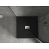Mexen Hugo Quadratische Duschwanne SMC 100 x 100 cm, schwarz, Abdeckung Inox - 42701010-X