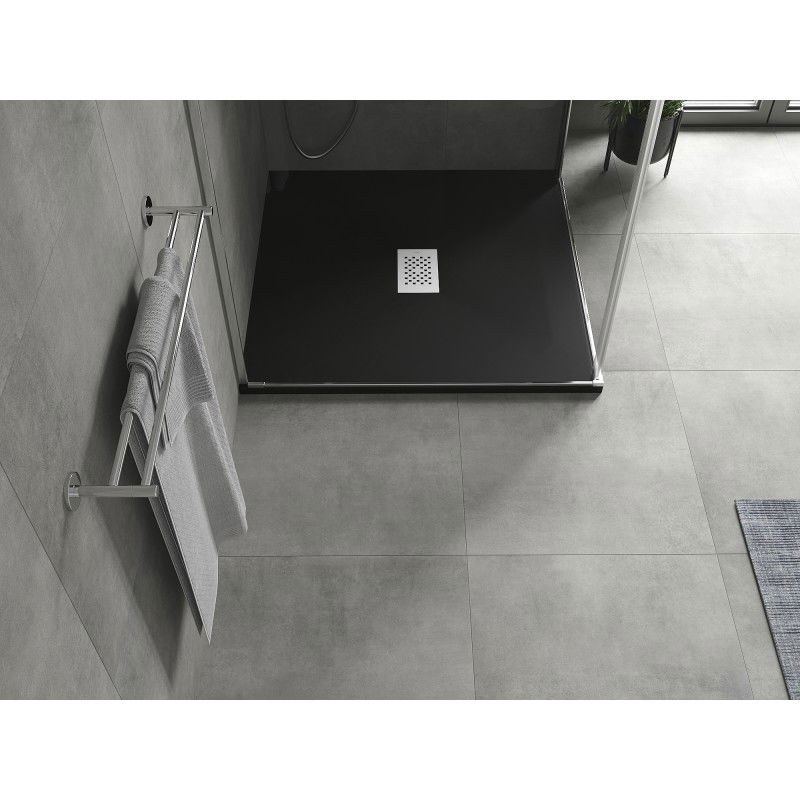 Mexen Hugo Square Shower Tray SMC 100 x 100 cm, Black, Inox Cover - 42701010-X