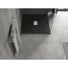 Mexen Hugo quadratische Duschwanne SMC 100 x 100 cm, schwarz, Abdeckung aus Inox - 42701010-X