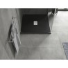 Mexen Hugo vierkante SMC-douchebak 100 x 100 cm, zwart, inox afdekking - 42701010-X