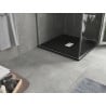 Mexen Hugo quadratische Duschwanne SMC 100 x 100 cm, schwarz, Abdeckung aus Inox - 42701010-X