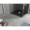 Mexen Hugo vierkante SMC-douchebak 100 x 100 cm, zwart, inox afdekking - 42701010-X