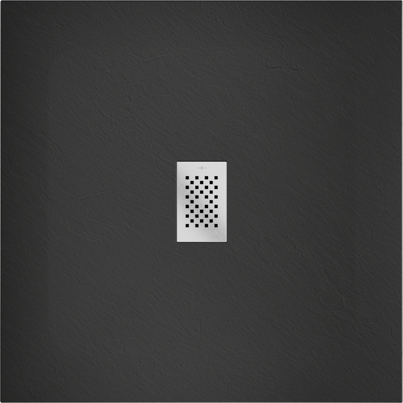 Mexen Hugo base de duche quadrada SMC 100 x 100 cm, preto, tampa inox - 42701010-X