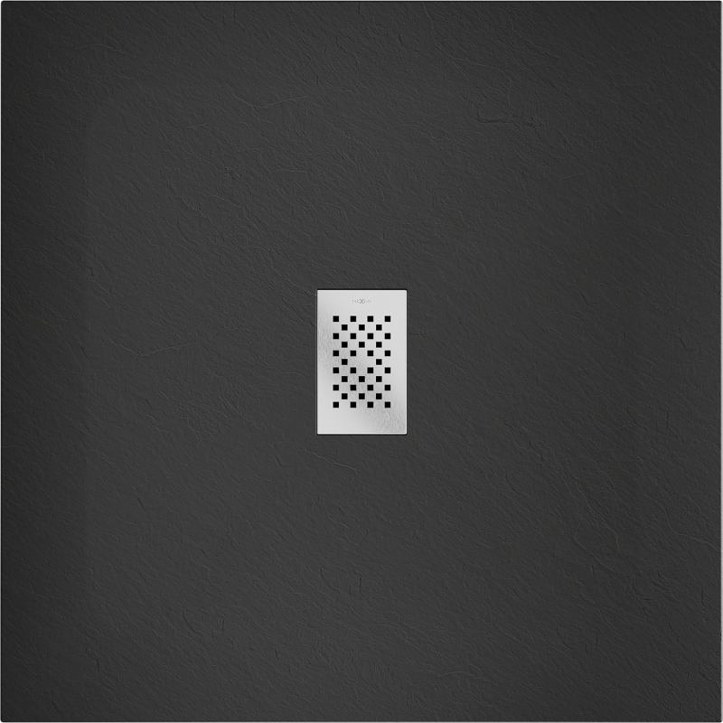 Mexen Hugo receveur de douche carré SMC 100 x 100 cm, noir, cache inox - 42701010-X