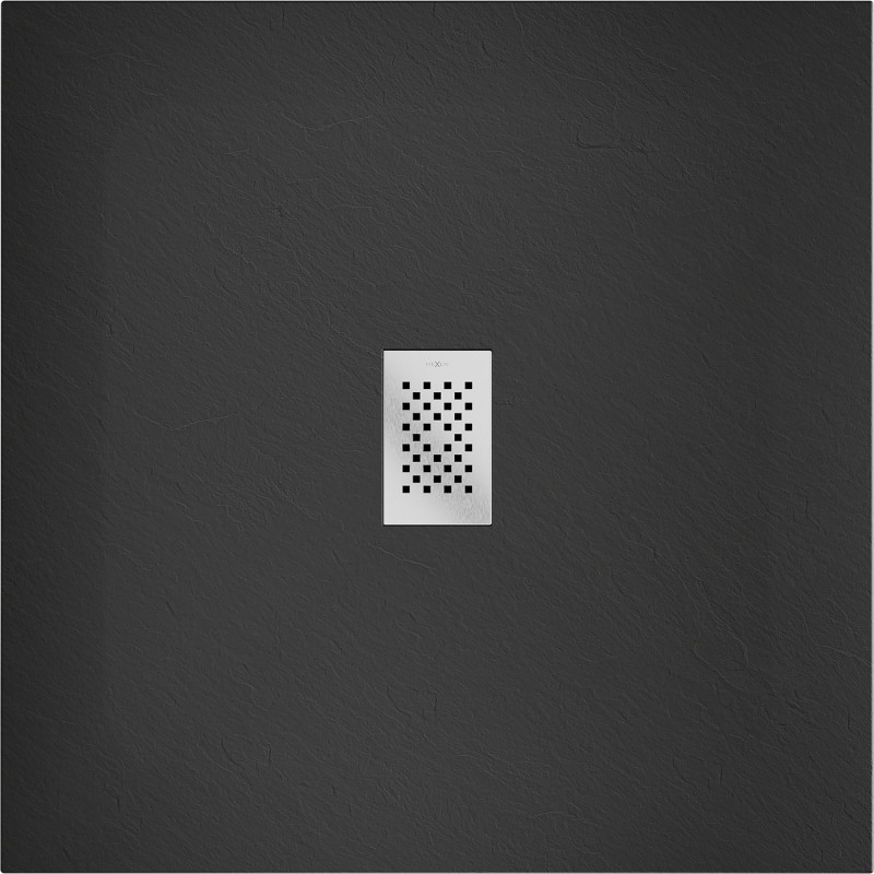Mexen Hugo vierkante SMC-douchebak 100 x 100 cm, zwart, inox afdekking - 42701010-X