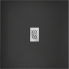 Mexen Hugo vierkante SMC-douchebak 100 x 100 cm, zwart, inox afdekking - 42701010-X