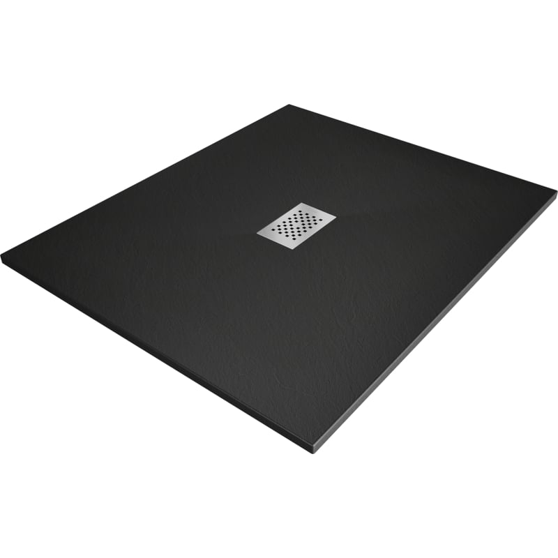 Mexen Hugo ristkülikukujuline dušialus SMC 120 x 100 cm, must, inox katteplaat - 42701012-X