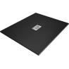 Mexen Hugo rectangular SMC shower tray 120 x 100 cm, black, inox cover - 42701012-X