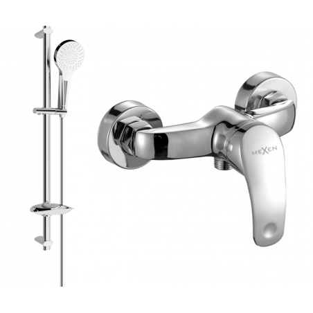 Mexen Fabia DB05 shower mixer with shower set, chrome - 74654DB05-00