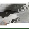 Mexen Hugo Rechteck-Duschwanne SMC 120 x 100 cm, schwarz, Abdeckung Inox - 42701012-X