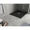 Mexen Hugo rectangular SMC shower tray 120 x 100 cm, black, inox cover - 42701012-X