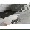 Mexen Hugo Rechteck-Duschwanne SMC 120 x 100 cm, schwarz, Abdeckung Inox - 42701012-X