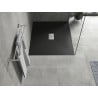 Mexen Hugo resguardo de duche retangular SMC 130 x 100 cm, preto, tampa inox - 42701013-X