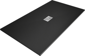 Mexen Hugo rectangular shower tray SMC 150 x 100 cm, black, inox cover - 42701015-X