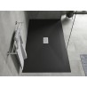 Mexen Hugo rectangular SMC shower tray 160 x 100 cm, black, inox cover - 42701016-X