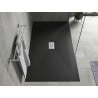 Mexen Hugo rechteckige SMC-Duschwanne 200 x 100 cm, schwarz, Abdeckung Inox - 42701020-X