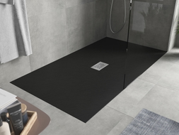 Mexen Hugo ristkülikukujuline SMC dušialus 200 x 100 cm, must, inox kate - 42701020-X