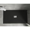 Mexen Hugo rechteckige SMC-Duschwanne 200 x 100 cm, schwarz, Abdeckung Inox - 42701020-X