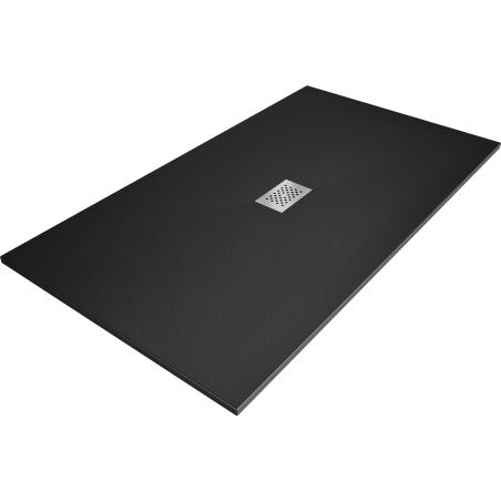 Mexen Hugo rectangular shower tray SMC 170 x 100 cm, black, inox cover - 42701017-X