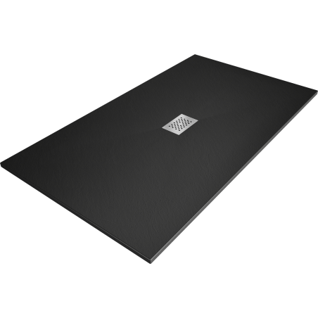 Mexen Hugo rectangular shower tray SMC 160 x 100 cm, black, inox cover - 42701016-X