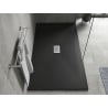 Mexen Hugo rechteckige SMC-Duschwanne 200 x 100 cm, schwarz, Abdeckung Inox - 42701020-X