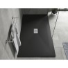 Mexen Hugo rectangular SMC shower tray 200 x 100 cm, black, inox cover - 42701020-X