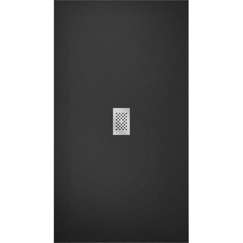 Mexen Hugo brodzik prostokątny SMC 160 x 100 cm, czarny, maskownica inox - 42701016-X