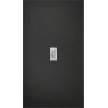 Mexen Hugo rechteckige Duschwanne SMC 170 x 100 cm, schwarz, Abdeckung Inox - 42701017-X