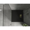 Mexen Hugo vierkante SMC-douchebak 70 x 70 cm, zwart, gouden afdekplaat - 42707070-G