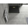 Mexen Hugo plato de ducha cuadrado SMC 70 x 70 cm, negro, cubierta dorada - 42707070-G