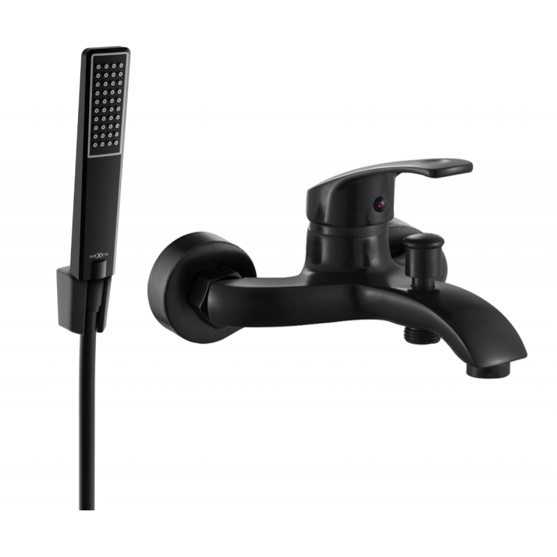 Mexen Fabia R72 badkarblandare med duschset, svart - 74653R72-70