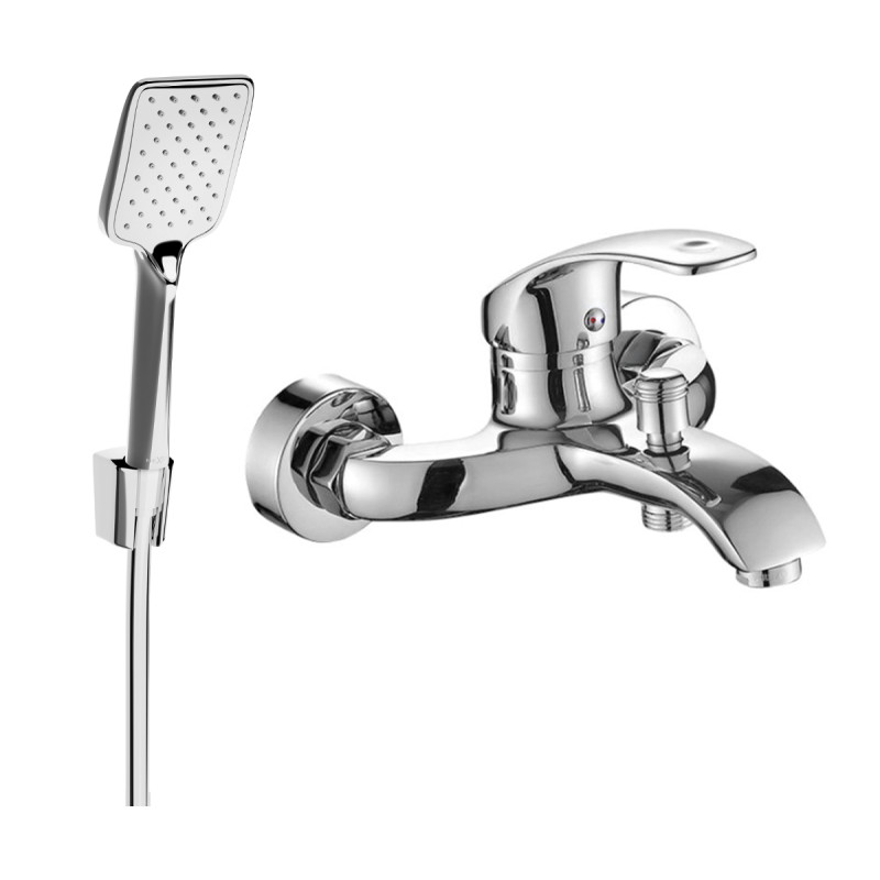 Mexen Fabia R62 bathtub faucet with shower set, chrome - 74653R62-00