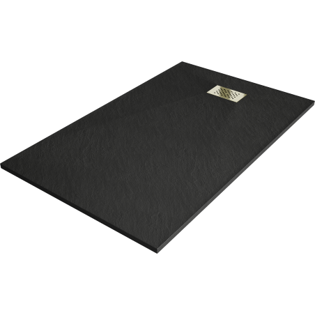 Receveur de douche rectangulaire Mexen Hugo SMC 150 x 70 cm, noir, cache doré - 42707015-G