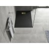 Mexen Hugo rechteckige SMC-Duschwanne 100 x 80 cm, schwarz, goldene Abdeckung - 42708010-G