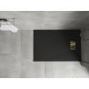 Mexen Hugo rectangular shower tray SMC 130 x 80 cm, black, gold cover - 42708013-G