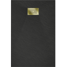 Mexen Hugo rectangular shower tray SMC 130 x 80 cm, black, gold cover - 42708013-G