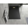 Mexen Hugo rectangular shower tray SMC 160 x 80 cm, black, gold cover - 42708016-G
