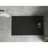 Mexen Hugo rectangular shower tray SMC 160 x 80 cm, black, gold cover - 42708016-G