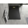 Mexen Hugo rectangular shower tray SMC 160 x 80 cm, black, gold cover - 42708016-G