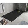 Mexen Hugo brodzik prostokątny SMC 180 x 80 cm, czarny, maskownica złota - 42708018-G