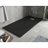 Mexen Hugo brodzik prostokątny SMC 180 x 80 cm, czarny, maskownica złota - 42708018-G