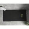 Mexen Hugo brodzik prostokątny SMC 180 x 80 cm, czarny, maskownica złota - 42708018-G