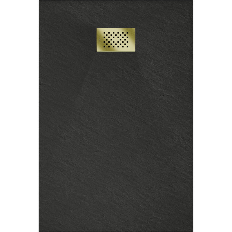 Mexen Hugo ristkülikukujuline dušialus SMC 100 x 90 cm, must, kuldne kate - 42709010-G