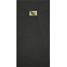 Mexen Hugo rechthoekige douchebak SMC 180 x 90 cm, zwart, gouden afdekplaat - 42709018-G