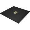 Mexen Hugo plato de ducha cuadrado SMC 100 x 100 cm, negro, embellecedor dorado - 42701010-G