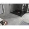 Mexen Hugo quadratische SMC Duschwanne 100 x 100 cm, schwarz, goldene Abdeckung - 42701010-G