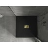 Mexen Hugo quadratische Duschwanne SMC 100 x 100 cm, schwarz, goldene Abdeckung - 42701010-G