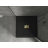 Mexen Hugo quadratische SMC Duschwanne 100 x 100 cm, schwarz, goldene Abdeckung - 42701010-G